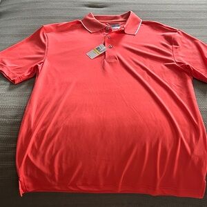PGA Tour Bright Coral Polo Golf Shirt